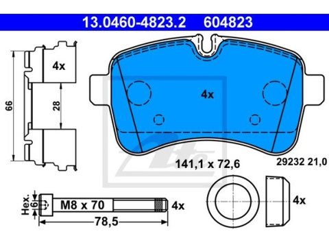 Placute frana Iveco Daily 4 Autobus, 05.2006-08.2011, Daily 5 Nadwozie Pełne / Estate, 09.2011-02.2014, Motorizare 3.0, ATE