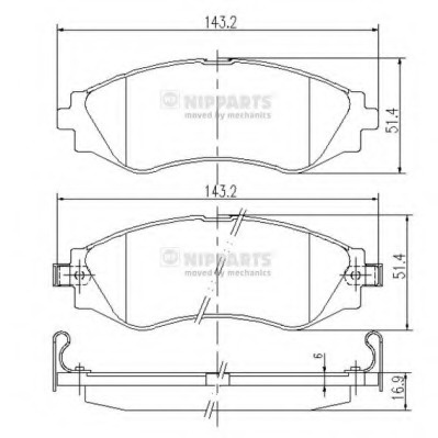 Placute frana J3600902 NIPPARTS pentru Daewoo Espero Chevrolet Lacetti Daewoo Nubira Daewoo Leganza Daewoo Lanos Daewoo Rezzo Daewoo Tacuma Daewoo Lacetti Chevrolet Nubira Chevrolet Optra Chevrolet Rezzo Chevrolet Tacuma Chevrolet Evanda Chevrolet Av