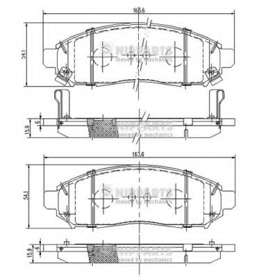 Placute frana J3601095 NIPPARTS pentru Nissan Leaf