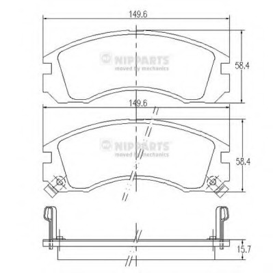 Placute frana J3605031 NIPPARTS pentru Mitsubishi Outlander Mitsubishi Montero Mitsubishi Pajero Mitsubishi Pajeroshogun Mitsubishi Shogun Mitsubishi Sigma Mitsubishi Galant Mitsubishi 3000 Mitsubishi L Mitsubishi Coltrodeo Mitsubishi Mighty Mitsubishi