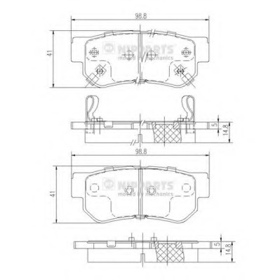 Placute frana J3610509 NIPPARTS pentru Hyundai Santa Hyundai Sonata Kia Sportage Hyundai Azera Hyundai Grandeur Hyundai Avante Hyundai Elantra Hyundai I45 Kia Lotze Kia Magentis Hyundai Xg Hyundai Tucson Hyundai H Hyundai H-1 Hyundai Trajet Hyundai H