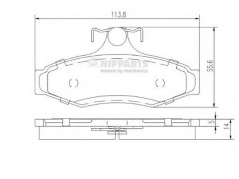 Placute frana J3610901 NIPPARTS pentru Daewoo Nubira Daewoo Leganza Daewoo Musso Daewoo Rezzo Daewoo Tacuma Chevrolet Rezzo Chevrolet Tacuma Daewoo Lemans Daewoo Orion