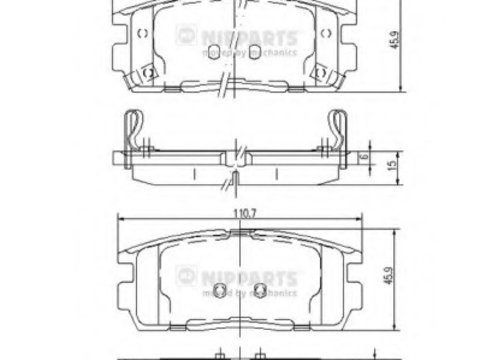 Placute frana J3610905 NIPPARTS pentru Opel Antara Chevrolet Captiva Hyundai Terracan