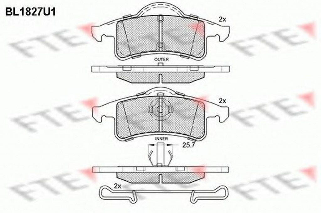 Placute frana JEEP GRAND CHEROKEE II WJ WG FTE BL1827U1