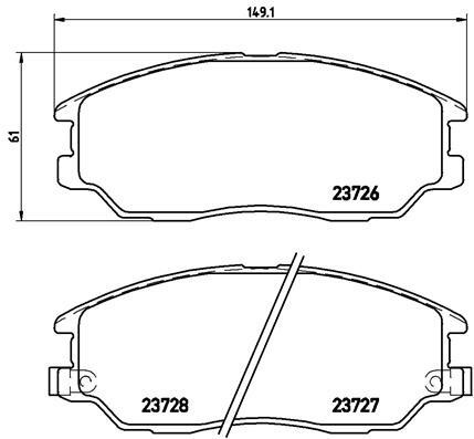 Placute frana # Kia Amanti 2003 2004 2005 2006 2007 2008 2009 2010 2011 2012 2013 2014 2015 2016 2017 2018 2019 2020 2021 2022 2023 2024 2025 # P 30 028 # BREMBO