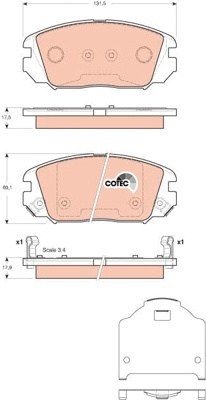Placute frana # Kia Optima 2004 2005 2006 2007 2008 2009 2010 2011 2012 2013 2014 2015 2016 2017 2018 2019 2020 2021 2022 2023 2024 2025 # GDB3409 # TRW