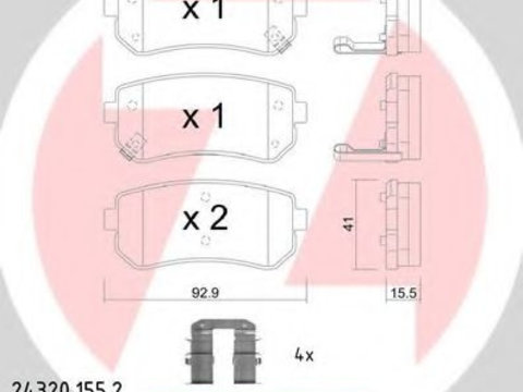 Placute frana KIA SPORTAGE (SL) (2009 - 2016) MTR 12157548