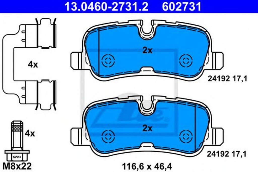 Placute frana LAND ROVER RANGE ROVER SPORT LW ATE 13046027312