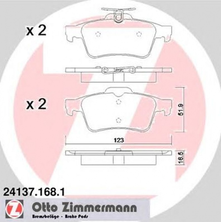 Placute frana MAZDA 5 CW ZIMMERMANN 241371681