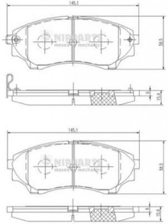 Placute frana MAZDA BT-50 CD UN NIPPARTS N3603069