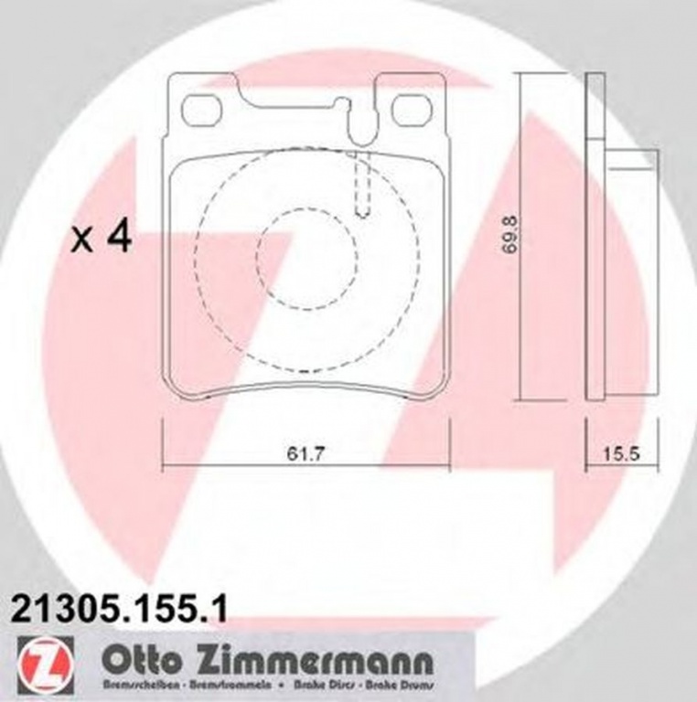 Placute frana MERCEDES-BENZ E-CLASS combi S210 ZIMMERMANN 213051551