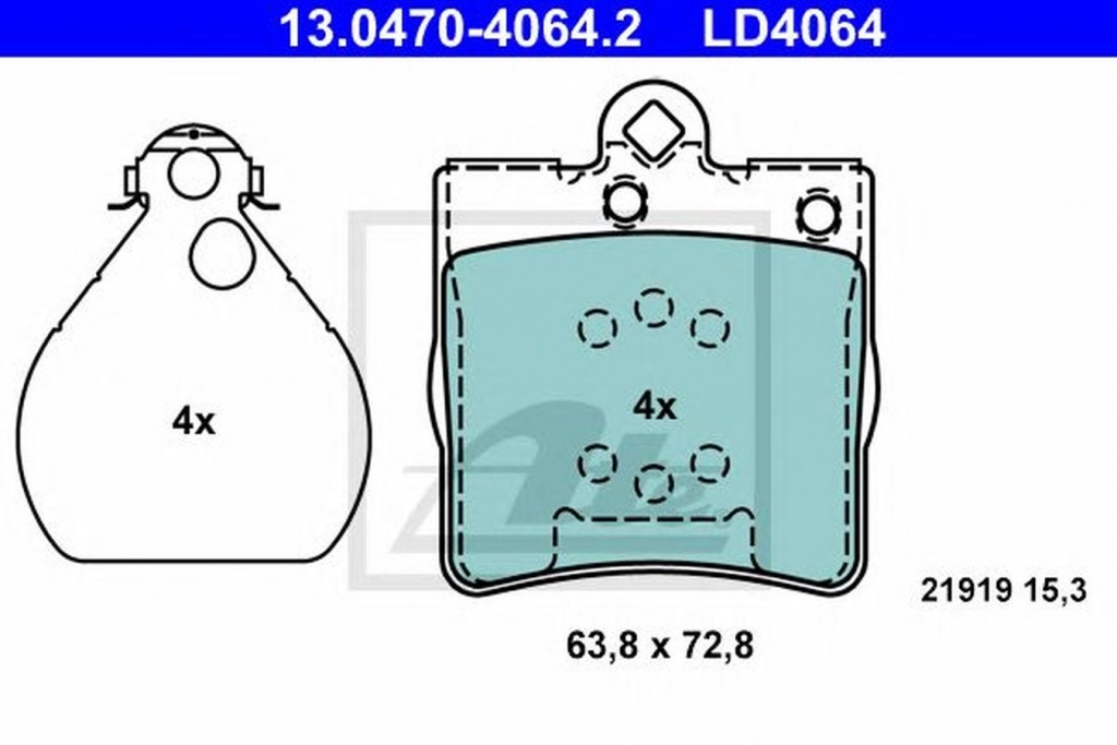 Placute frana MERCEDES-BENZ SLK R170 ATE 13047040642