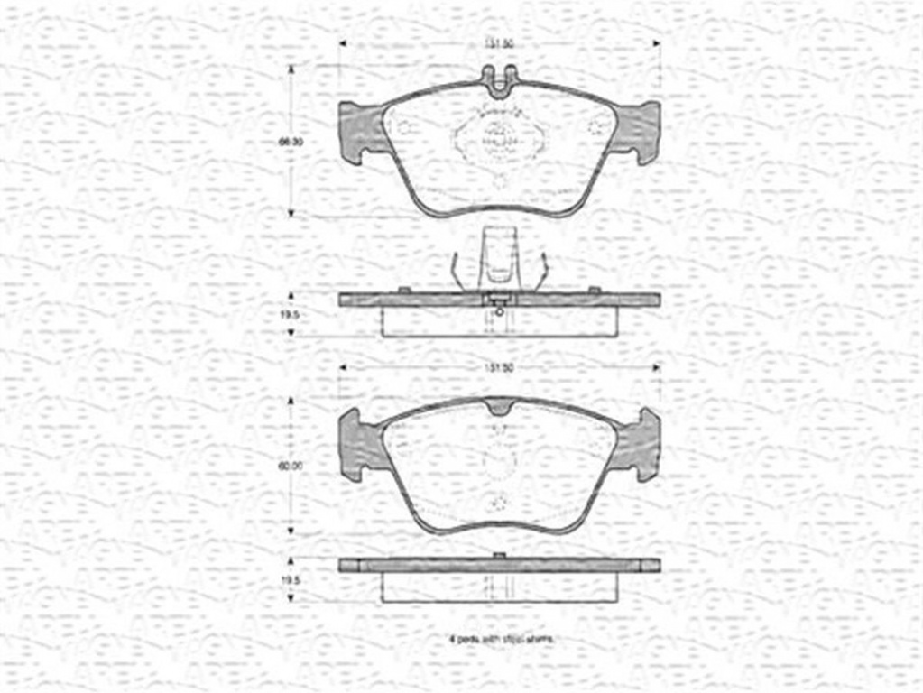 Placute frana MERCEDES-BENZ SLK R170 MAGNETI MARELLI 430216170398