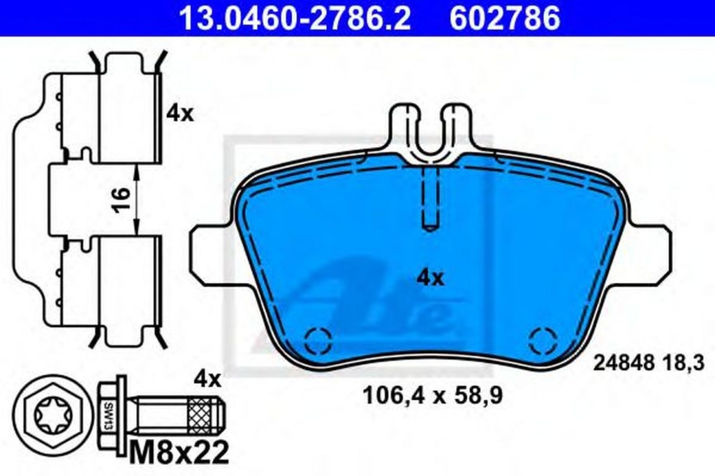 Placute frana MERCEDES-BENZ SLK R172 ATE 13046027862