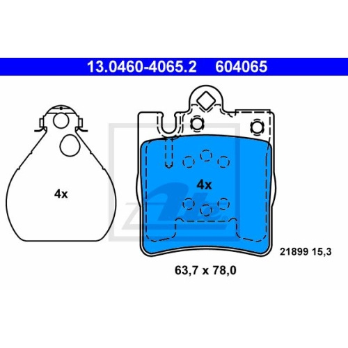 Placute frana Mercedes Clasa C Coupe Sport (Cl203), 03.2001-06.2011, Clk Cabriolet (A209), 02.2003-03.2010, Clasa E (W210), 06.1995-08.2003, Klasa C (W203), 05.2000-08.2007, Slk (R171), 03.2, ATE