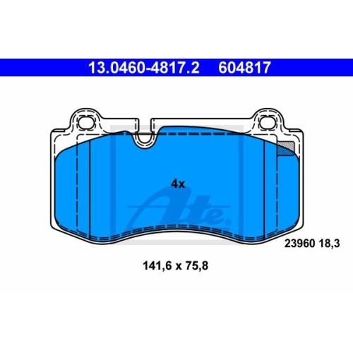 Placute frana Mercedes Cls (C219), 10.2004-02.2011, Clasa E (W211), 03.2002-03.2009, Clasa E T-Model (S211), 03.2003-07.2009, Clasa S (W221), 09.2005-12.2013, Sl (R230), 10.2001-01.2012, ATE