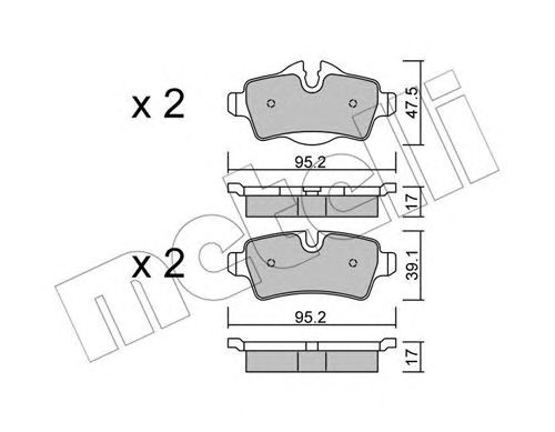 Placute frana MINI MINI R50 R53 METELLI 2207690