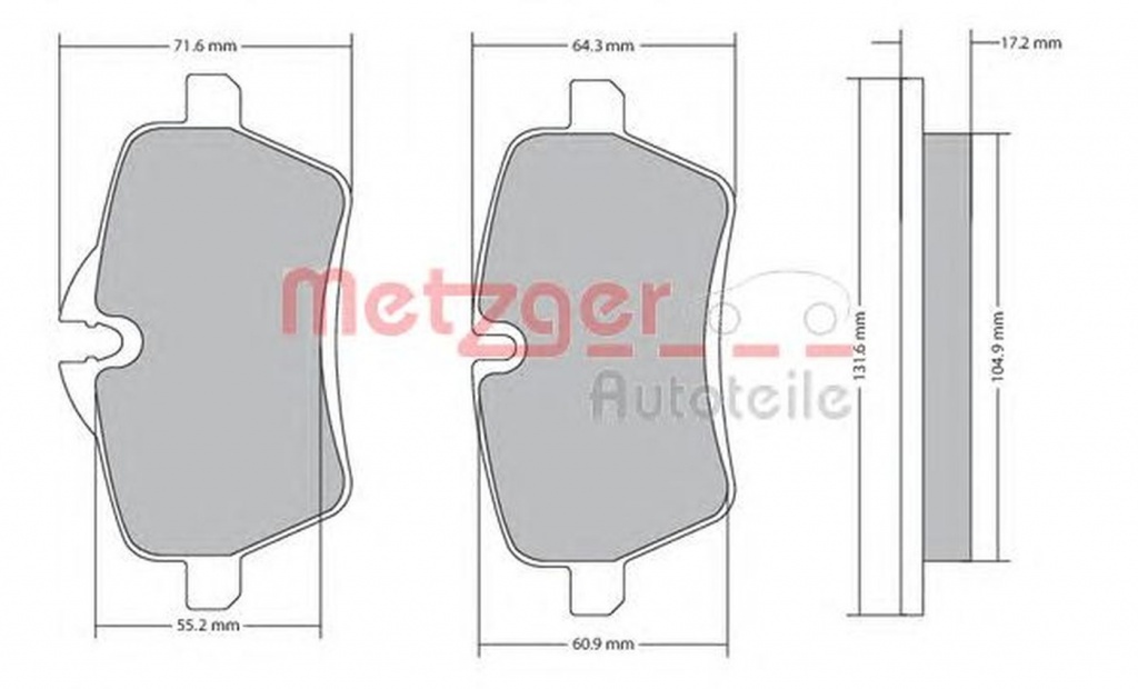 Placute frana MINI MINI Roadster R59 METZGER 1170561