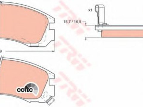 Placute frana MITSUBISHI GALLOPER (JK-01) (1998 - 2003) TRW GDB1126