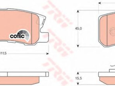 Placute frana MITSUBISHI GALLOPER (JK-01) (1998 - 2003) TRW GDB3247