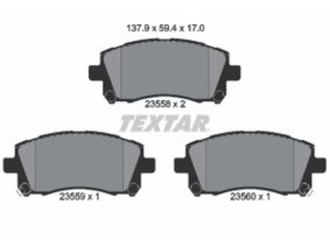 Placute frana Mitsunishi Subaru TEXTAR 2355802