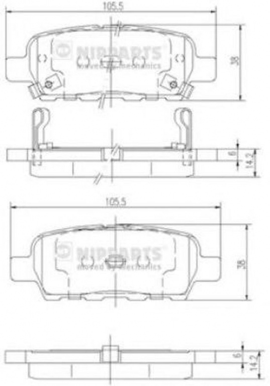 Placute frana NISSAN LEAF NIPPARTS J3611044