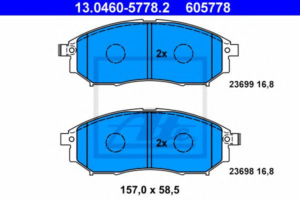 Placute frana NISSAN MURANO (Z51) (2007 - 2016) ATE 13.0460-5778.2