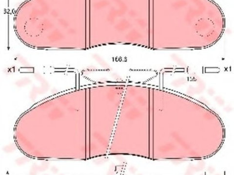 Placute frana NISSAN TRADE platou / sasiu (1994 - 1998) TRW GDB1077