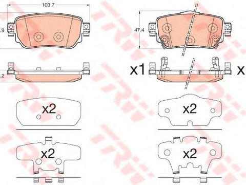 Placute frana NISSAN X-TRAIL (T32_) (2013 - 2016) TRW GDB3617