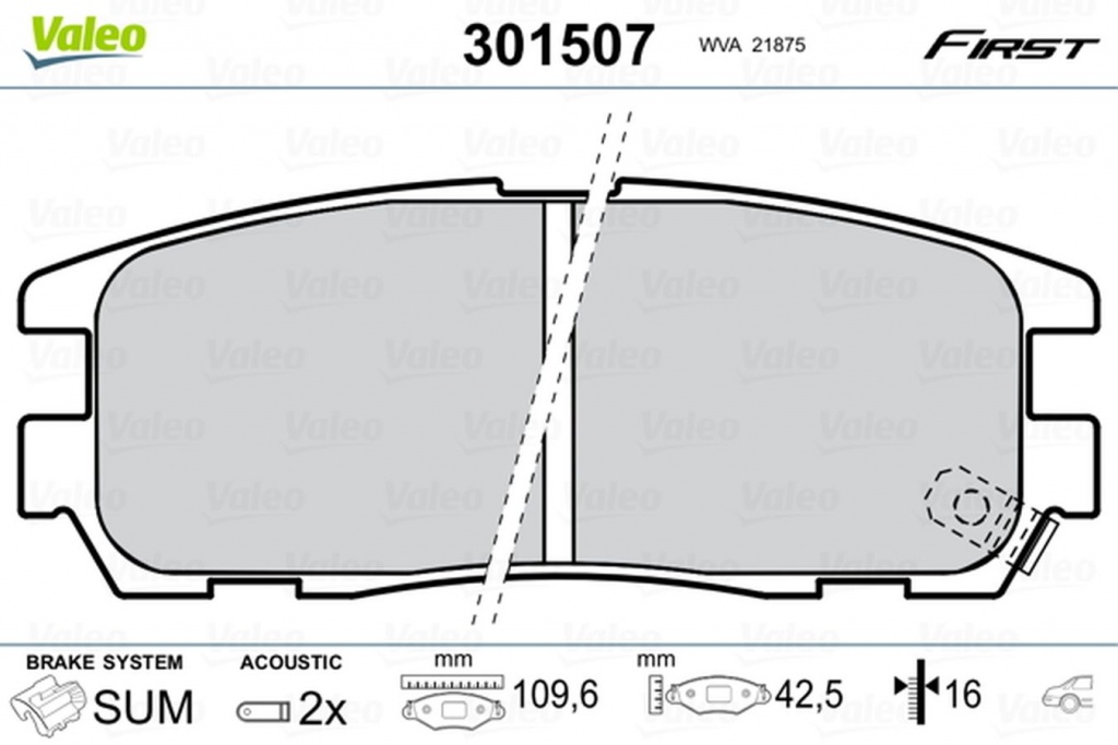 Placute frana OPEL FRONTERA A Sport 5 SUD2 VALEO 301507