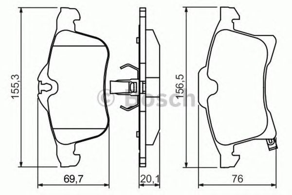 Placute frana OPEL MERIVA B BOSCH 0986424707