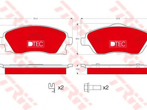 Placute frana OPEL TIGRA TwinTop (2004 - 2016) TRW GDB1570DTE