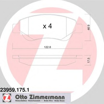Placute frana # Peugeot 107 2005 2006 2007 2008 2009 2010 2011 2012 2013 2014 2015 2016 2017 2018 2019 2020 2021 2022 2023 2024 2025 # 23959 175 1 # ZIMMERMANN