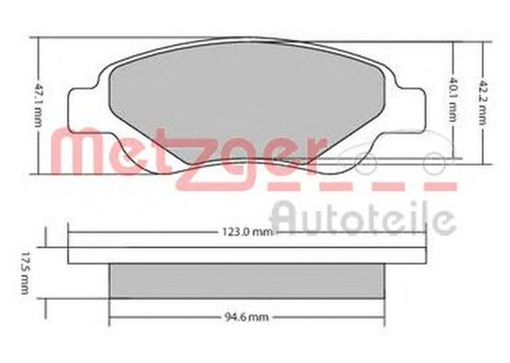 Placute frana PEUGEOT 107 METZGER 1170089