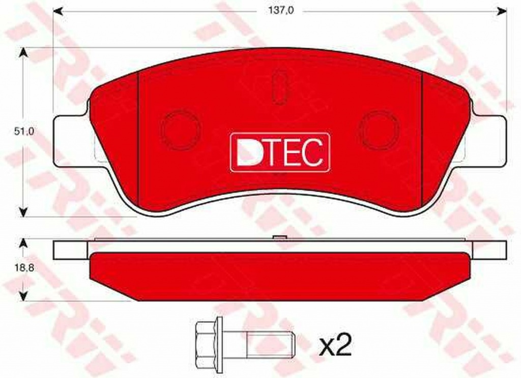 Placute frana PEUGEOT 206 CC 2D TRW GDB1463DTE PieseDeTop