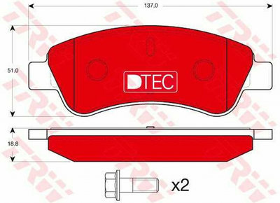 Placute frana PEUGEOT 207 SW WK TRW GDB1463DTE Pie