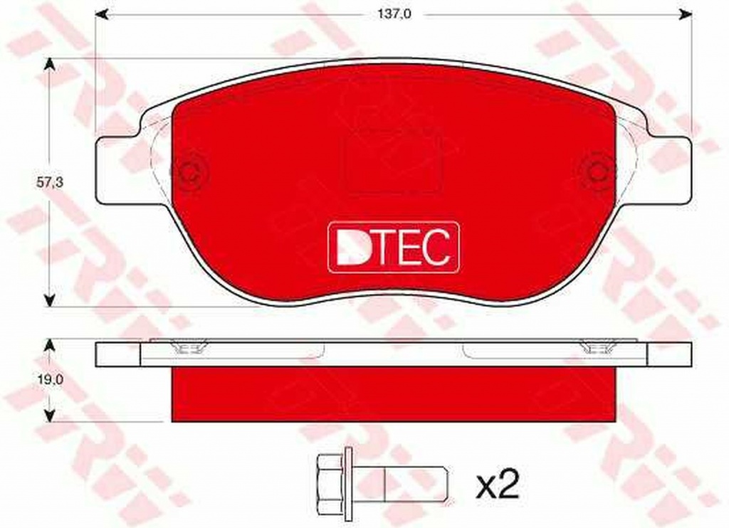 Placute frana PEUGEOT 307 CC 3B TRW GDB1464DTE