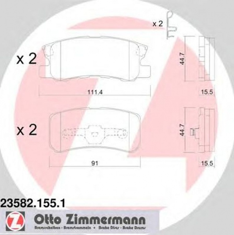 Placute frana PEUGEOT 4008 ZIMMERMANN 235821551