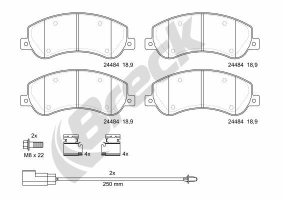 Placute frana # punte fata Vw Amarok 2010 2011 2012 2013 2014 2015 2016 2017 2018 2019 2020 2021 2022 2023 2024 2025 # 24484 00 703 10 # Break