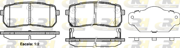 Placute frana # puntea spate Hyundai H-1 2008 2009 2010 2011 2012 2013 2014 2015 2016 2017 2018 2019 2020 2021 2022 2023 2024 2025 # 21288 02 # ROADHOUSE