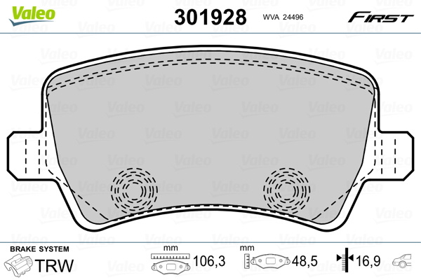 Placute frana # puntea spate Land rover Freelander 2010 2011 2012 2013 2014 # 301928 # VALEO