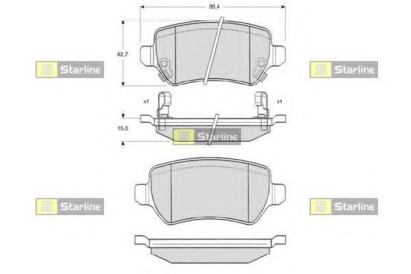 Placute frana # puntea spate Opel Combo 2001 2002 2003 2004 2005 2006 2007 2008 2009 2010 2011 2012 2013 2014 2015 2016 2017 2018 2019 2020 2021 2022 2023 2024 2025 # BD S320 # STARLINE