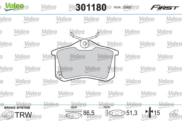 Placute frana # puntea spate Renault Megane 2005 2006 2007 2008 2009 # 301180 # VALEO