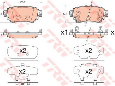 Placute frana RENAULT KADJAR TRW GDB3617