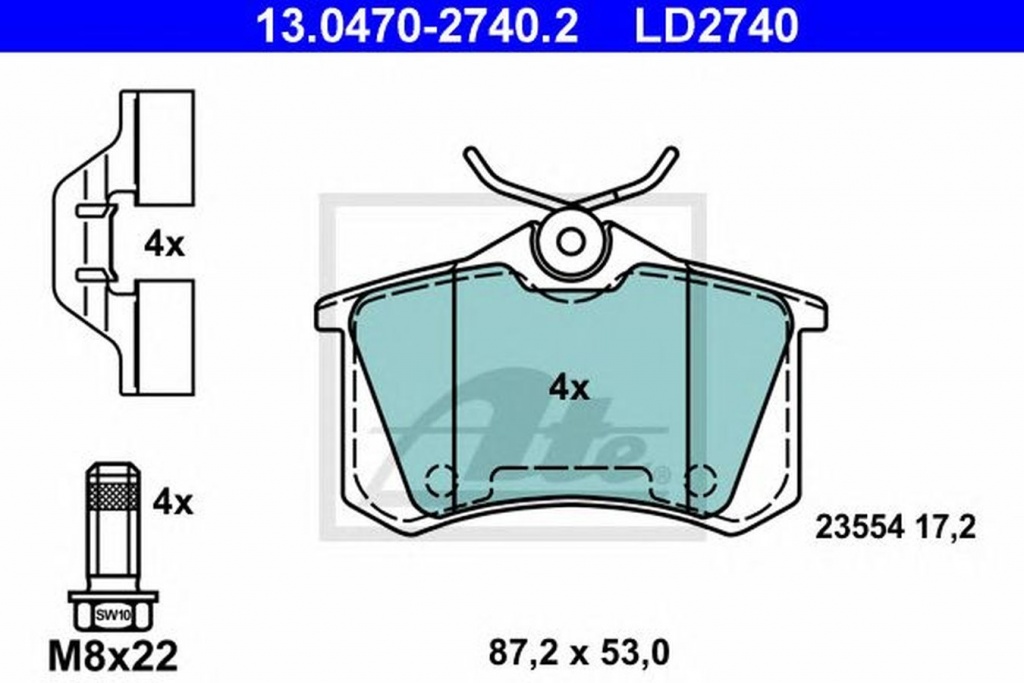 Placute frana RENAULT MEGANE IV ATE 13047027402