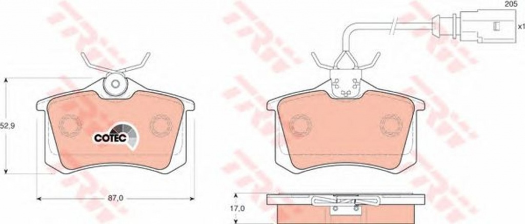 Placute frana SEAT ALHAMBRA 7V8 7V9 TRW GDB1415 Pi