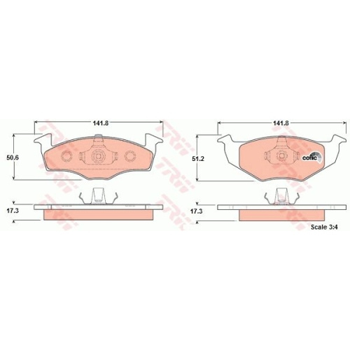 Placute frana Seat Arosa (6h), 05.1997-06.2004, Sk