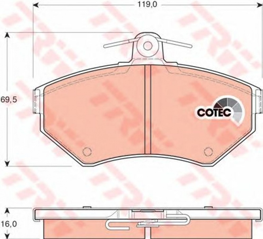 Placute frana SEAT CORDOBA 6K1 6K2 TRW GDB1437 Pie