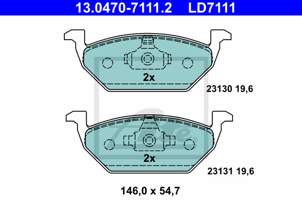 Placute frana # Seat Mii 2011 2012 2013 2014 2015 2016 2017 2018 2019 2020 2021 2022 2023 2024 2025 # 13 0470 7111 2 # ATE