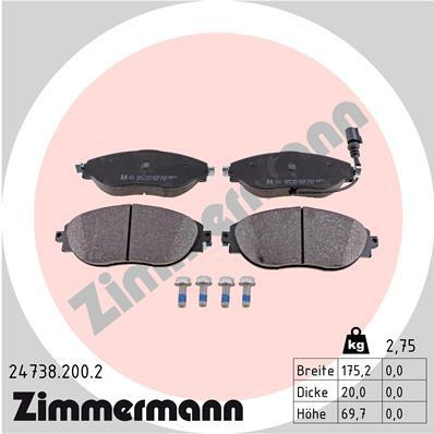 Placute frana # Skoda Octavia 2012 2013 2014 2015 2016 2017 2018 2019 2020 2021 2022 2023 2024 2025 # 24738 200 2 # ZIMMERMANN